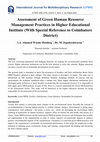 Research paper thumbnail of Assessment of Green Human Resource Management Practices in Higher Educational Institute (With Special Reference to Coimbatore District)