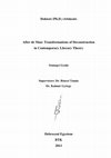 Research paper thumbnail of After de Man: Transformations of Deconstruction in Contemporary Literary Theory