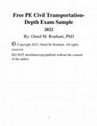 Research paper thumbnail of Free PE Civil Transportation-Depth Exam Sample 2021