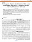 Research paper thumbnail of Anthocyanin Pigment Identification of Batu Local Rose Flower as A Natural Colorant to Replace Harmful Rhodamin B Colorant