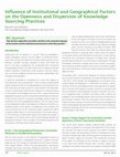 Research paper thumbnail of Influence of Institutional and Geographical Factors on the Openness and Dispersion of Knowledge-Sourcing Practices