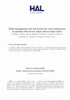 Research paper thumbnail of Fluid management and risk factors for renal dysfunction in patients with severe sepsis and/or septic shock