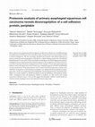 Research paper thumbnail of Proteomic analysis of primary esophageal squamous cell carcinoma reveals downregulation of a cell adhesion protein, periplakin