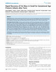 Research paper thumbnail of Rapid recovery of fat mass in small for gestational age preterm infants after term