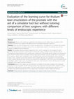 Research paper thumbnail of Evaluation of the learning curve for thulium laser enucleation of the prostate with the aid of a simulator tool but without tutoring: comparison of two surgeons with different levels of endoscopic experience