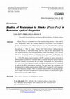 Research paper thumbnail of Studies of Resistance to Sharka (Plum Pox) in Romanian Apricot Progenies