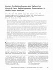 Research paper thumbnail of Factors Predicting Success and Failure for Cervical Facet Radiofrequency Denervation