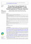 Research paper thumbnail of From firm’s brand identity to cluster’s brand identity: a web-based analysis of Tuscan wineries