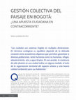 Research paper thumbnail of Gestión colectiva del paisaje en Bogotá: ¿Una apuesta ciudadana en contracorriente?