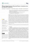 Research paper thumbnail of Towards Higher Quality of Recycled Plastics: Limitations from the Material’s Perspective