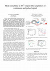 Research paper thumbnail of Mode instability in Yb3+-doped fiber amplifiers of continuous and pulsed signal