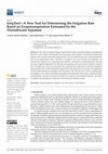 Research paper thumbnail of IrrigTool—A New Tool for Determining the Irrigation Rate Based on Evapotranspiration Estimated by the Thornthwaite Equation