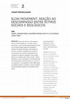 Research paper thumbnail of Slow movement: reação ao descompasso entre ritmos sociais e biológicos