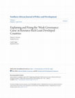 Research paper thumbnail of Explaining and Fixing the 'Weak Governance Curse' in Resource-Rich Least Developed Countries