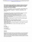 Research paper thumbnail of Permutation-based significance analysis reduces the type 1 error rate in bisulfite sequencing data analysis of human umbilical cord blood samples