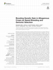 Research paper thumbnail of Boosting Genetic Gain in Allogamous Crops via Speed Breeding and Genomic Selection