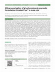 Research paper thumbnail of Efficacy and safety of a herbo-mineral ayurvedic formulation ′Afrodet Plus®′ in male rats