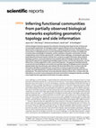 Research paper thumbnail of Inferring functional communities from partially observed biological networks exploiting geometric topology and side information