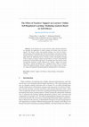 Research paper thumbnail of The Effect of Teachers’ Support on Learners’ Online Self-Regulated Learning: Mediating Analysis Based on Self-Efficacy