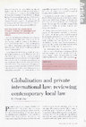 Research paper thumbnail of Globalisation and private international law: reviewing contemporary local law