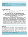 Research paper thumbnail of Pharmacognostic studies and elemental analysis of Cassytha filiformis Linn