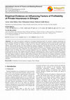 Research paper thumbnail of Empirical Evidence on Influencing Factors of Profitability of Private Insurances in Ethiopia