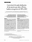 Research paper thumbnail of Corrección de la mala clasificación de las muertes por sida en México.Análisis retrospectivo de 1983 a 2012