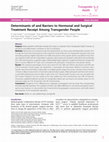 Research paper thumbnail of Determinants of and Barriers to Hormonal and Surgical Treatment Receipt Among Transgender People