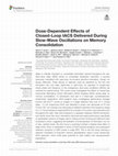 Research paper thumbnail of Dose-Dependent Effects of Closed-Loop tACS Delivered During Slow-Wave Oscillations on Memory Consolidation