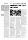 Research paper thumbnail of The Nabi Musa Festival under British-Ruled Palestine