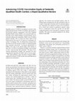 Research paper thumbnail of Advancing COVID Vaccination Equity at Federally Qualified Health Centers: a Rapid Qualitative Review