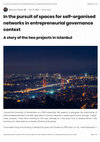 Research paper thumbnail of In the pursuit of spaces for self-organised networks in entrepreneurial governance context