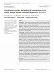 Research paper thumbnail of Metabolomic profiling and biological investigation of the marine sponge-derived bacterium Rhodococcus sp. UA13