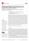 Research paper thumbnail of Translation and Validation of the Greek Version of the Evidence-Based Practice Competency Questionnaire for Registered Nurses (EBP-COQ Prof©)