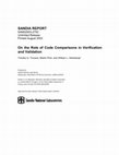 Research paper thumbnail of On the role of code comparisons in verification and validation