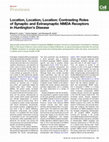 Research paper thumbnail of Location, Location, Location: Contrasting Roles of Synaptic and Extrasynaptic NMDA Receptors in Huntington's Disease