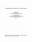 Research paper thumbnail of Population Estimates and the Needs of Local Governments