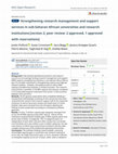 Research paper thumbnail of Strengthening research management and support services in sub-Saharan African universities and research institutions