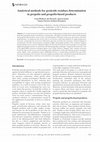 Research paper thumbnail of Analytical methods for pesticide residues determination in propolis and propolis-based products