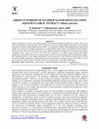 Research paper thumbnail of GREEN SYNTHESIS OF SULPHUR NANOPARTICLES USING AQUEOUS GARLIC EXTRACT (Allium sativum)