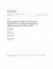 Research paper thumbnail of Exploring the Links between Party and Appointment: Canadian Federal Judicial Appointments from 1989 to 2003