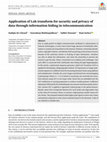 Research paper thumbnail of Application of Lah transform for security and privacy of data through information hiding in telecommunication