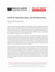 Research paper thumbnail of COVID-19, Indian Reservations, and Self-Determination