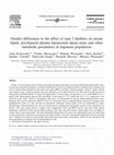 Research paper thumbnail of Gender differences in the effect of type 2 diabetes on serum lipids, pre-heparin plasma lipoprotein lipase mass and other metabolic parameters in Japanese population