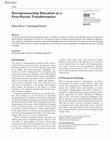 Research paper thumbnail of Entrepreneurship Education as a First-Person Transformation