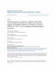 Research paper thumbnail of Whole genomic sequence analysis of \u3ci\u3eBacillus infantis\u3c/i\u3e: defining the genetic blueprint of strain NRRL B-14911, an emerging cardiopathogenic microbe