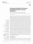 Research paper thumbnail of Choosing the Right Life Partner: Ecological Drivers of Lichen Symbiosis