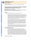 Research paper thumbnail of Immunosuppression for Myelodysplastic Syndrome: How Bench to Bedside to Bench Research Led to Success