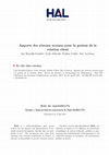 Research paper thumbnail of Apports des réseaux sociaux pour la gestion de la relation client