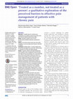 Research paper thumbnail of Treated as a number, not treated as a person': a qualitative exploration of the perceived barriers to effective pain management of patients with chronic pain